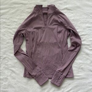 Athleta Mauve Long Sleeve Quarter Zip Top